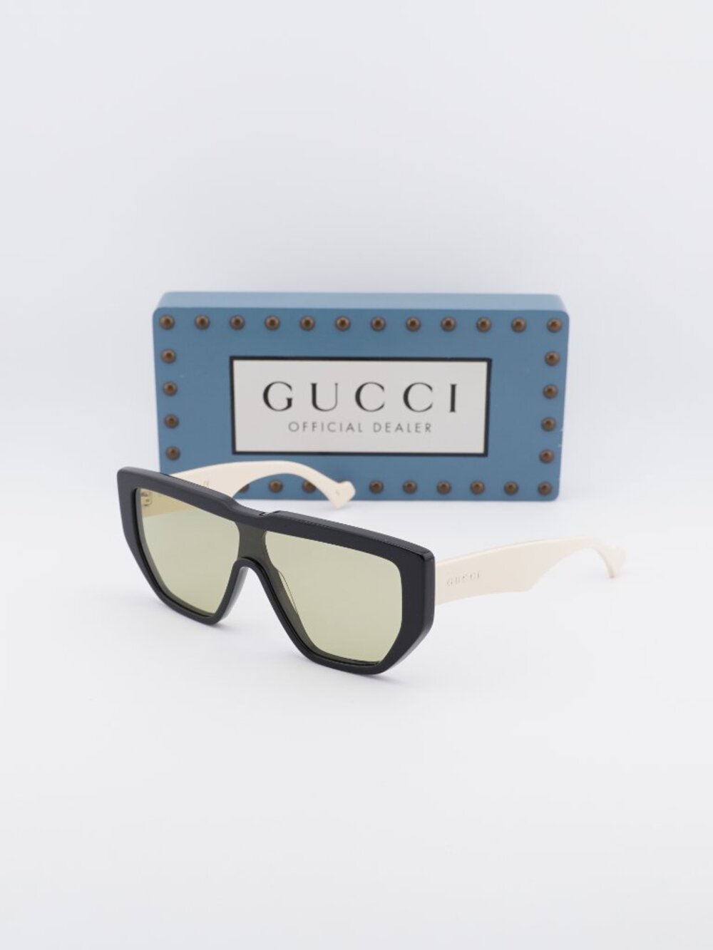 Gucci GG0997S 001 Shield Sunglasses - Black / Green